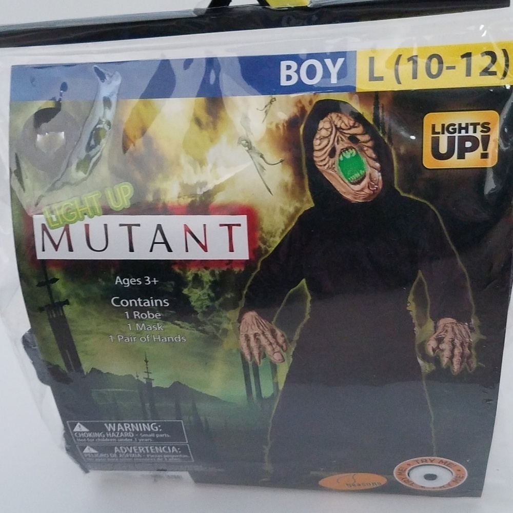 NEW Light Up Mutant Halloween Costume Boys Large 10-12